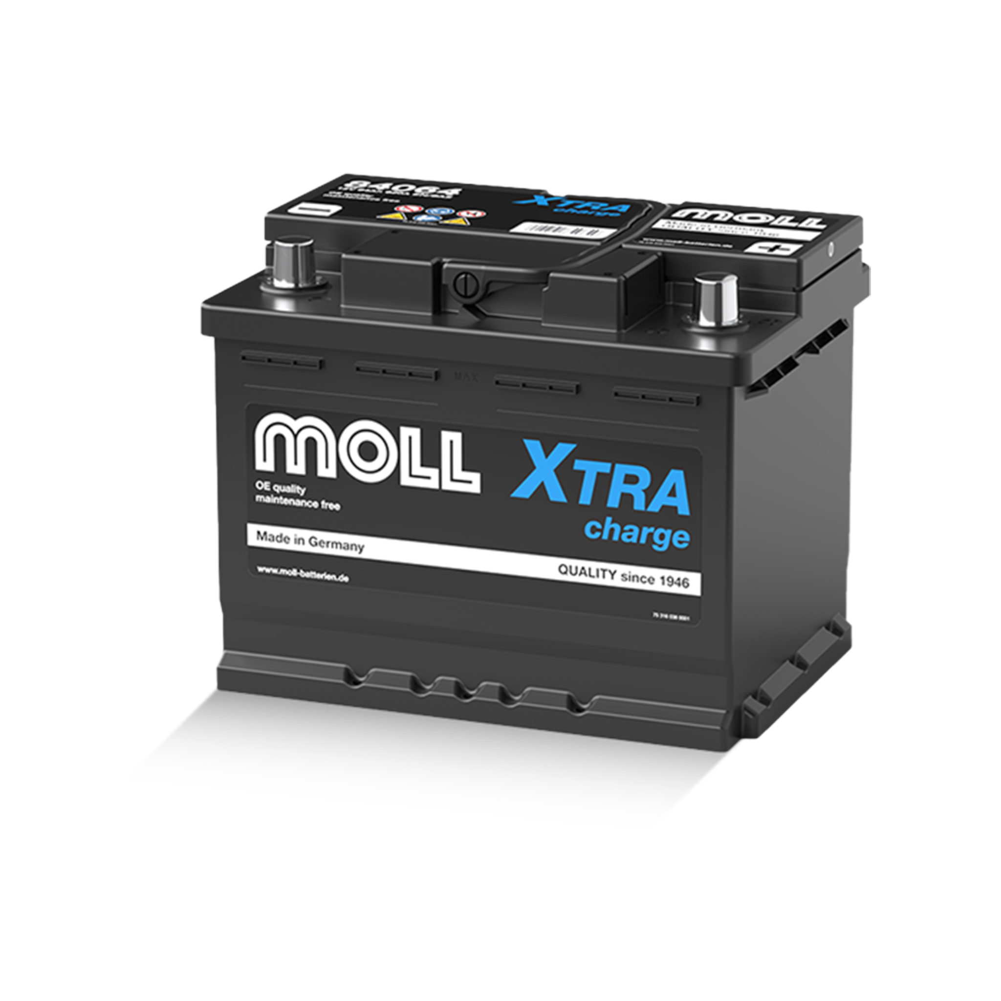 MOLL 84064  XTRA Charge "MADE IN GERMANY" Starterbatterie  12V 64Ah(20h) 620A(EN)