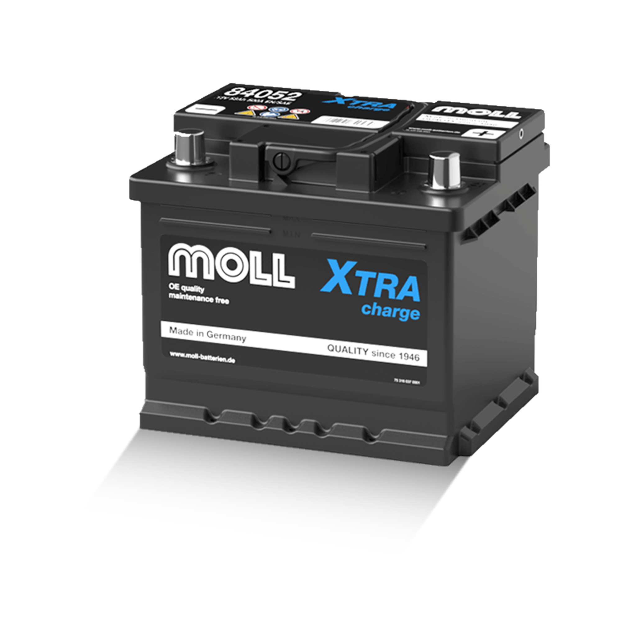 MOLL 84052  XTRA Charge "MADE IN GERMANY" Starterbatterie  12V 52Ah(20h) 500A(EN)