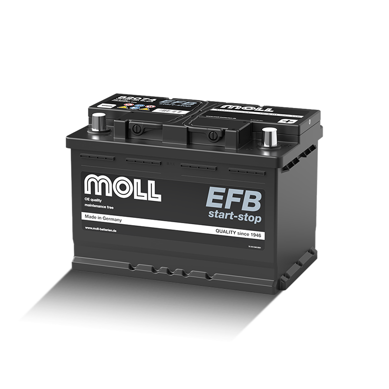 MOLL 82074  EFB start-stop "MADE IN GERMANY" Starterbatterie  12V 74Ah(20h) 720A(EN)