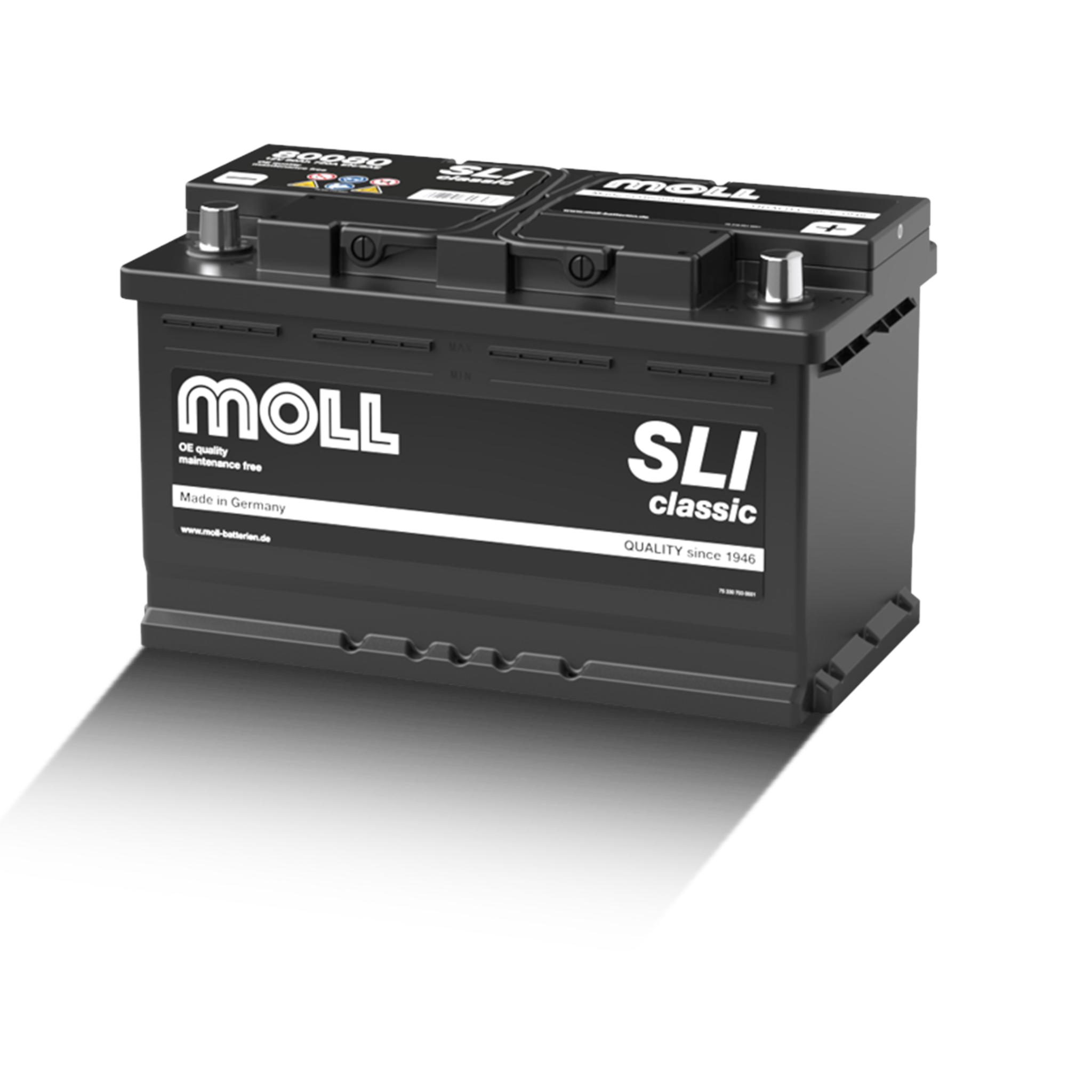 MOLL 80080  SLI classic  "MADE IN GERMANY" Starterbatterie  12V 80Ah(20h) 720A(EN)